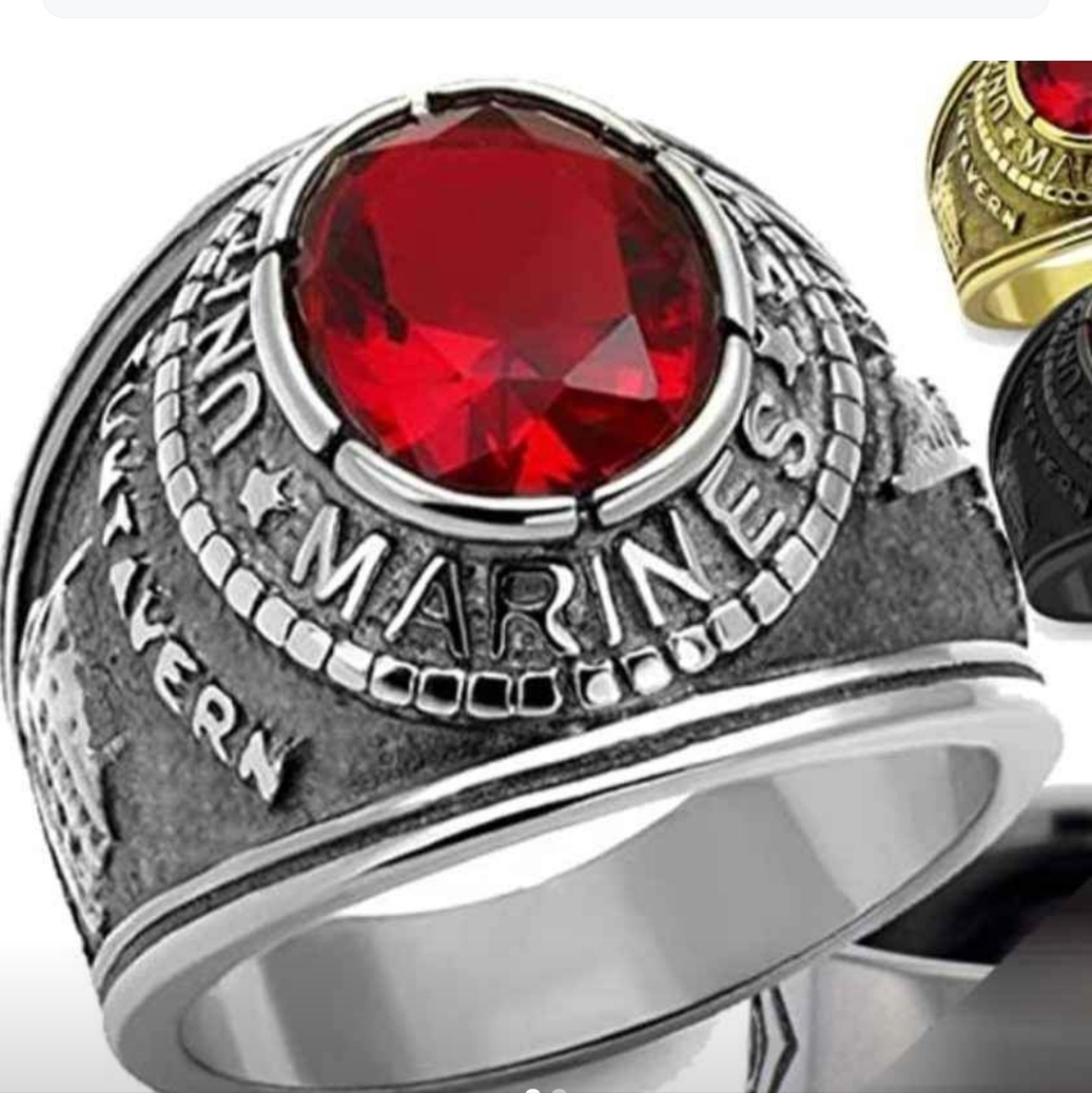 New stainless steel USMC MARINE CORPS ring